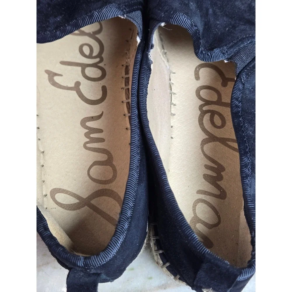 Sam Edelman Carrin Black‎ Suede Espadrille Platform Slip On Loafers Womens 8.5M